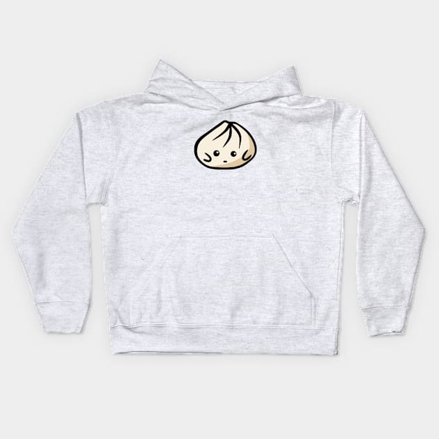 Shy Bao Kawaii Dumpling Kids Hoodie by Chigurena